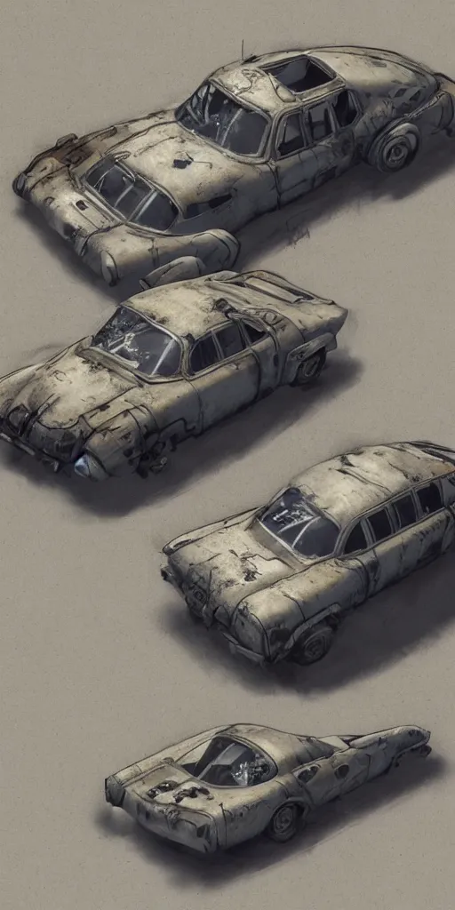 Image similar to fallout concept art car render ultra unreal engine 5