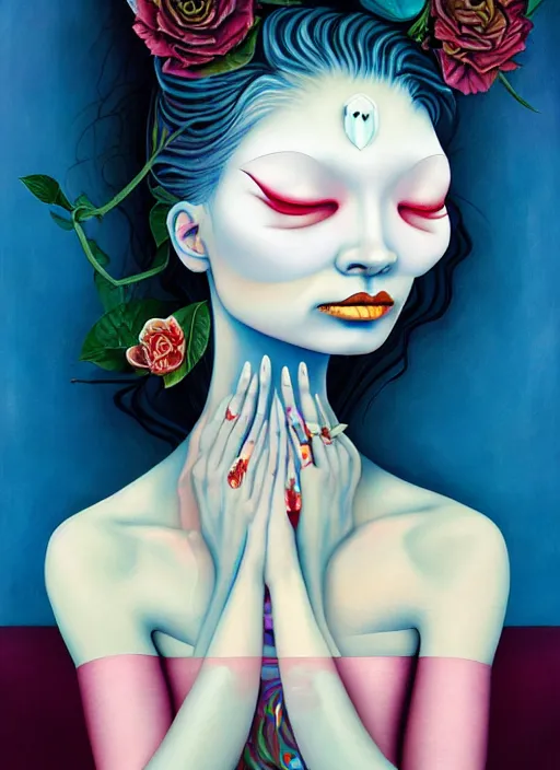 Image similar to painting of a woman by rik oostenbroek, james jean, amy sol