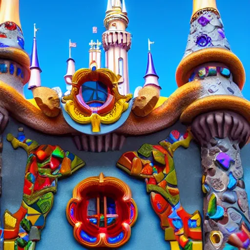 Image similar to disneyland designed by antoni gaudi, highly detailed, 4 k