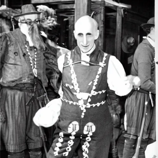 Prompt: count orlok in lederhosen at oktoberfest