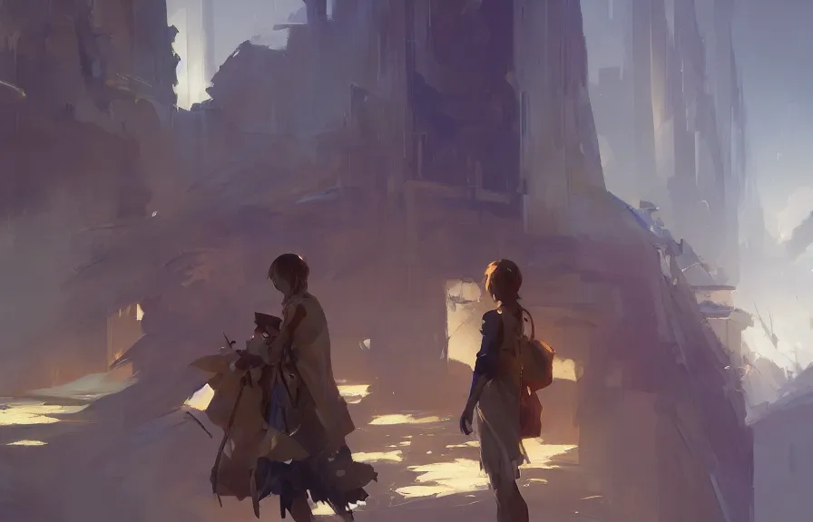 Prompt: greg manchess concept art of a the quadratic dimension, key visual, ambient lighting, highly detailed, digital painting, artstation, concept art, sharp focus, by makoto shinkai and akihiko yoshida and hidari and wlop and greg rutkowski