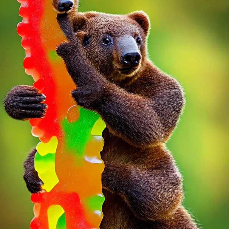 Image similar to close up national geographic photo of wild candy gummy bear wildlife photograph