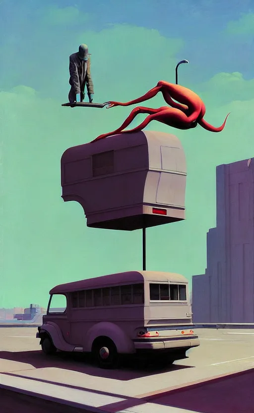 Image similar to Driving You Home ,very coherent, painted by Edward Hopper, Wayne Barlowe, painted by James Gilleard, airbrush, art by JamesJean