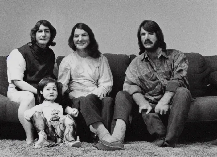 Image similar to a family of four in the 1 9 7 0 s