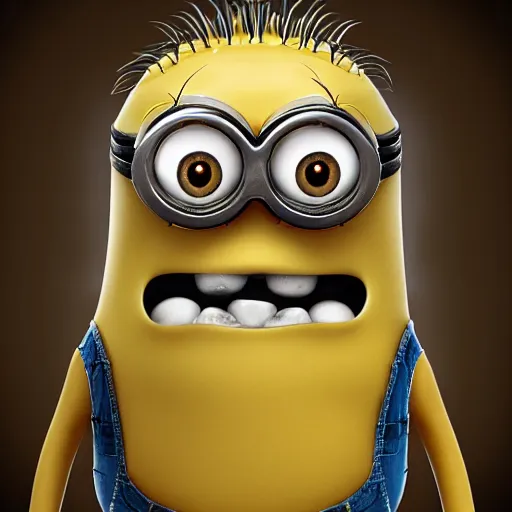 Image similar to A detailed biological anatomy of a minion, photorealistic, textbook, scientific