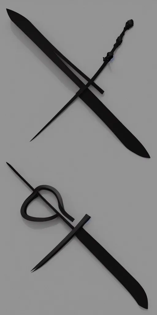 Prompt: long sword, black skeleton sword guard, orthographic. studio lighting, photorealistic