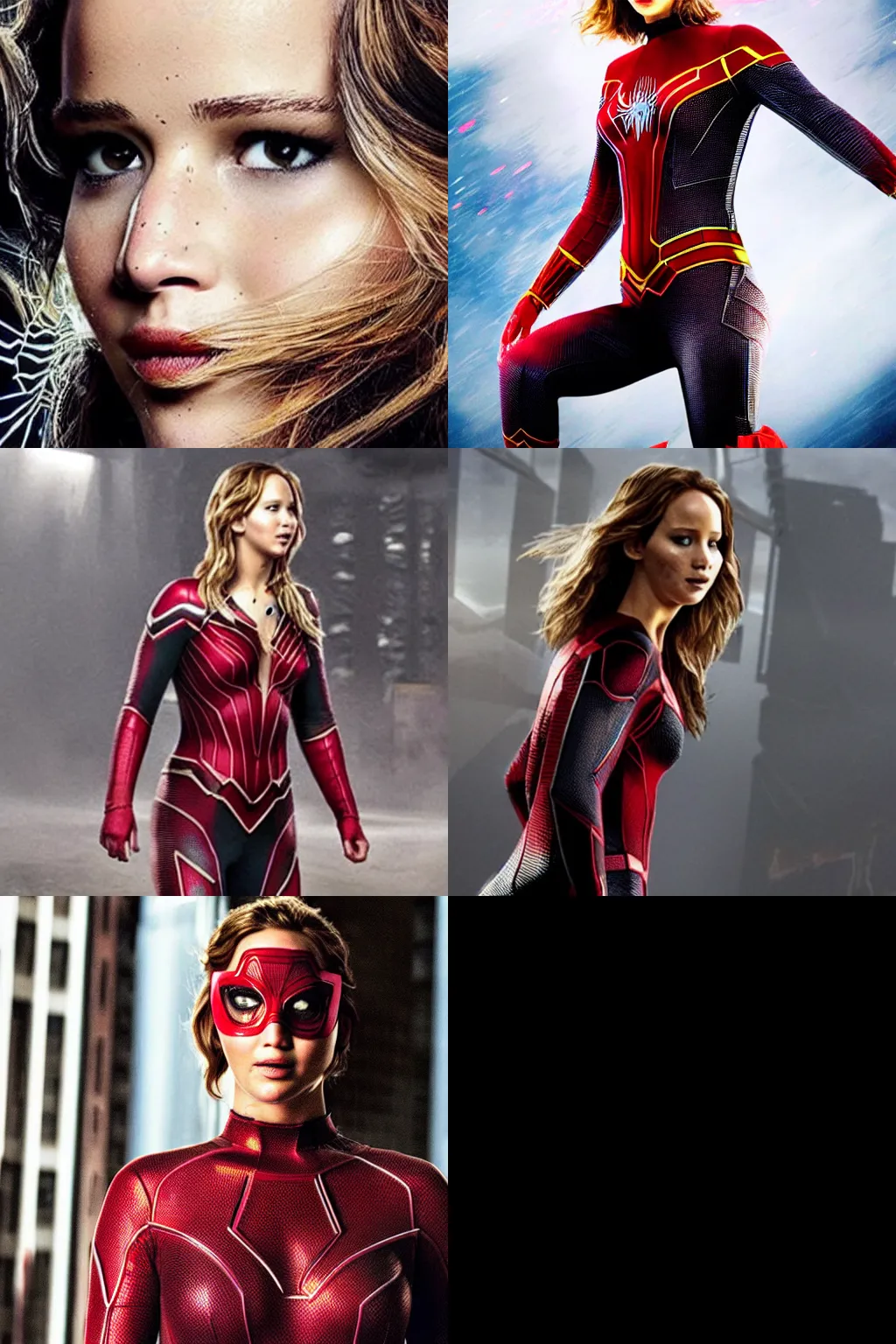 Prompt: Jennifer Lawrence as spiderwoman