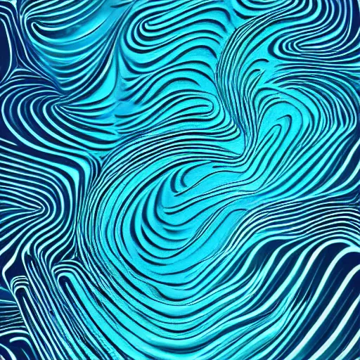 Prompt: Ocean waves, digital art, abstract