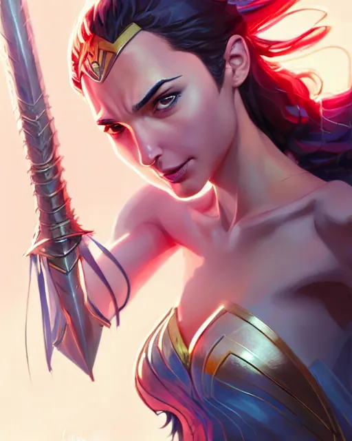 Image similar to gal gadot as a mage, fantasy, slight smile, portrait shinkai makoto studio ghibli studio key hideaki anno sakimichan stanley artgerm lau rossdraws james jean marc simonetti elegant highly detailed digital painting artstation pixiv