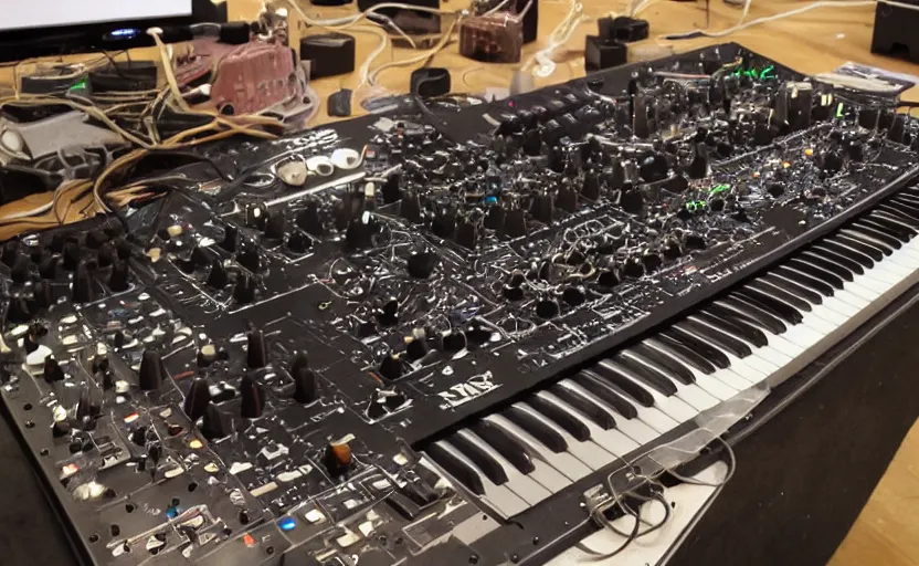 Prompt: the most epic synthesizer from an alien planet