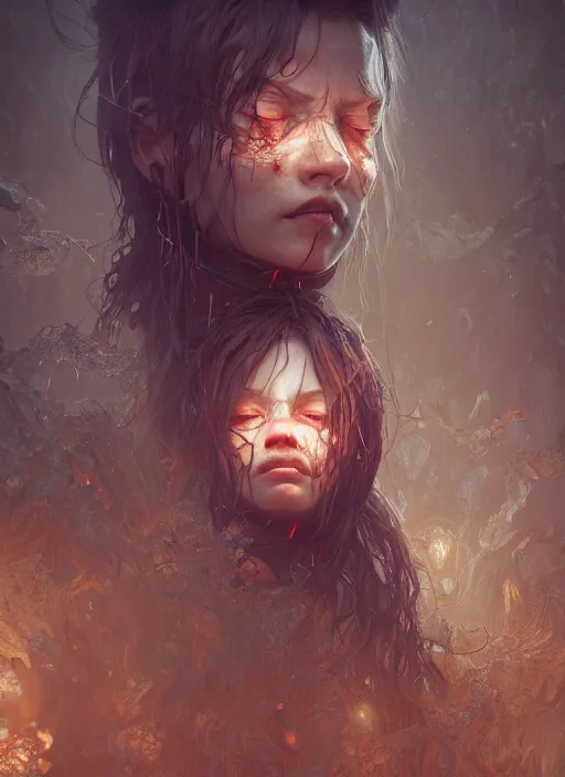 Image similar to tormented souls, au naturel, hyper detailed, digital art, trending in artstation, cinematic lighting, studio quality, smooth render, unreal engine 5 rendered, octane rendered, art style by klimt and nixeu and ian sprigger and wlop and krenz cushart