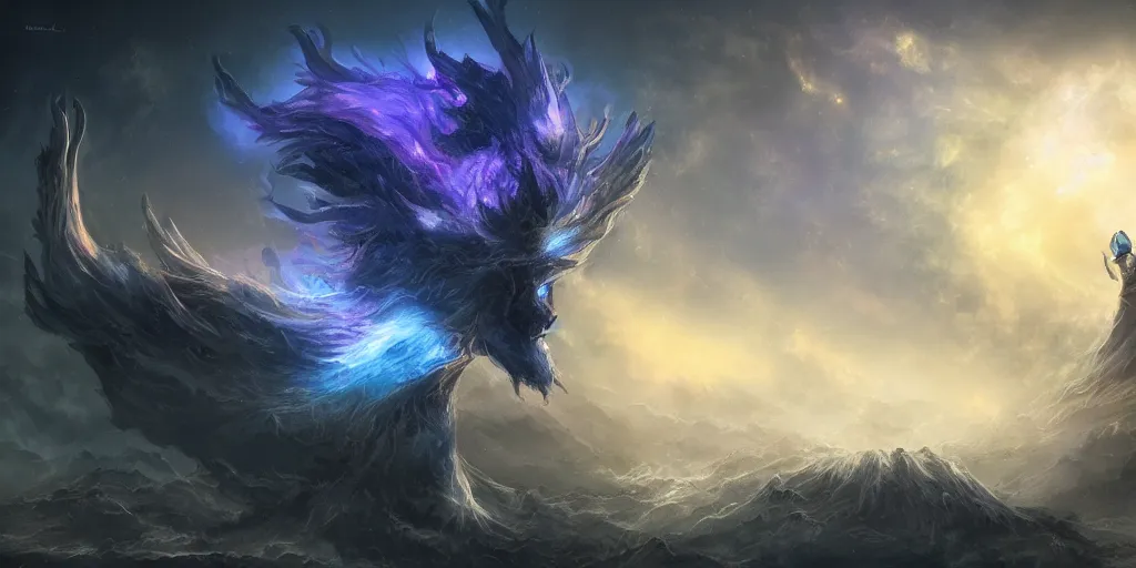 Image similar to cosmic guardian, fantasy apocalypse, digital art, 4 k