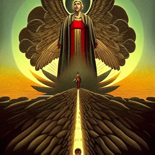 Image similar to the rise of an angelic government, by jeffrey smith, tim biskup, behance contest winner, wallpaper, digital illustration