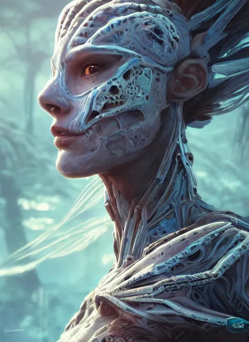 Prompt: symmetry!! portrait of alien made of ice in the style of horizon zero dawn, machine face, intricate, elegant, highly detailed, digital painting, artstation, concept art, smooth, sharp focus, illustration, art by artgerm and greg rutkowski and alphonse mucha, 8 k