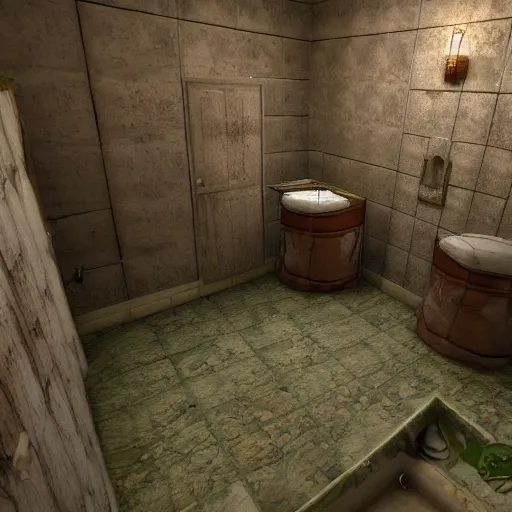 Prompt: the potatoes are invading putin bathroom, potatoes atttack putin's bathroom, realistic, hdr, clear image, hdd, dynamic lighting, rtx on,