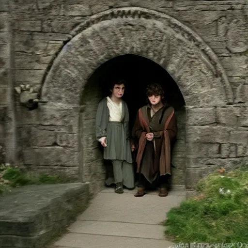 Image similar to frodo baggins in hogwarts