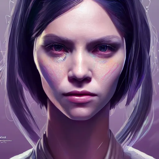 Image similar to highly detailed portrait, a cyber woman, in gta v, stephen bliss, unreal engine, fantasy art by greg rutkowski, loish, rhads, ferdinand knab, makoto shinkai and lois van baarle, ilya kuvshinov, rossdraws, tom bagshaw, global illumination, radiant light, detailed and intricate environment