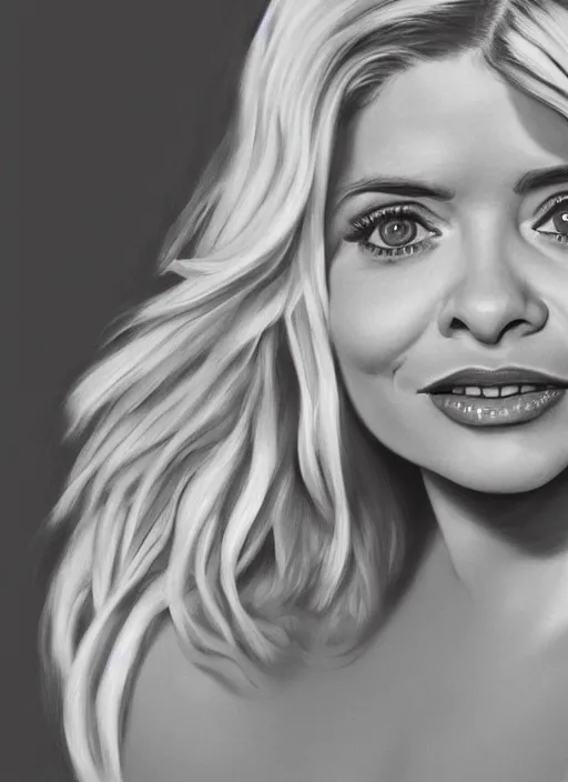 Image similar to holly Willoughby with the physique of a body builder, symmetrical facial features, hyper realistic, ultra detailed, cinematic, dynamic lighting, photorealistic, refined, intricate, digital art, digital painting, masterpiece, 8k