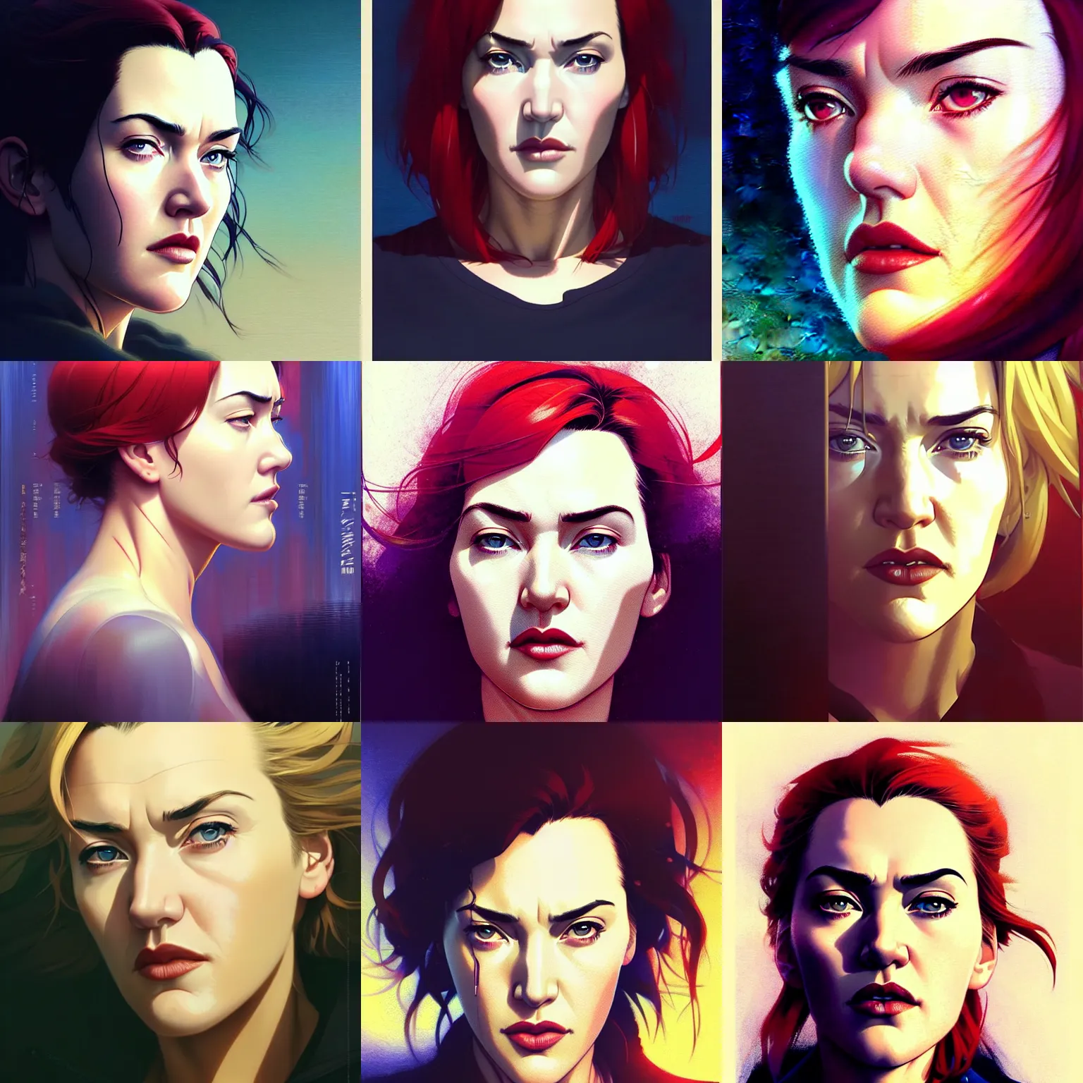 Prompt: portrait of kate winslet, fine - face, realistic shaded perfect face, fine details. anime. realistic shaded lighting poster by ilya kuvshinov katsuhiro otomo ghost - in - the - shell, magali villeneuve, artgerm, jeremy lipkin and michael garmash and rob rey