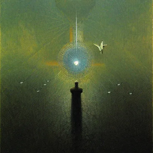 Prompt: hundreds flying birds, shining light, by beksinski, shining light, strong perspective, clear geometry, architecture, Award winning. Masterpiece, detailed illustration