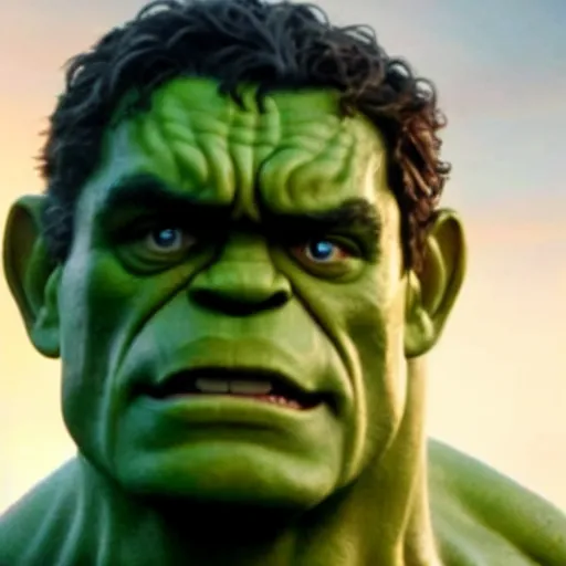 Image similar to a still of tom hanks as the hulk in the avengers movie