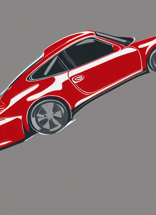 Prompt: abstract illustration of the porsche 9 1 1