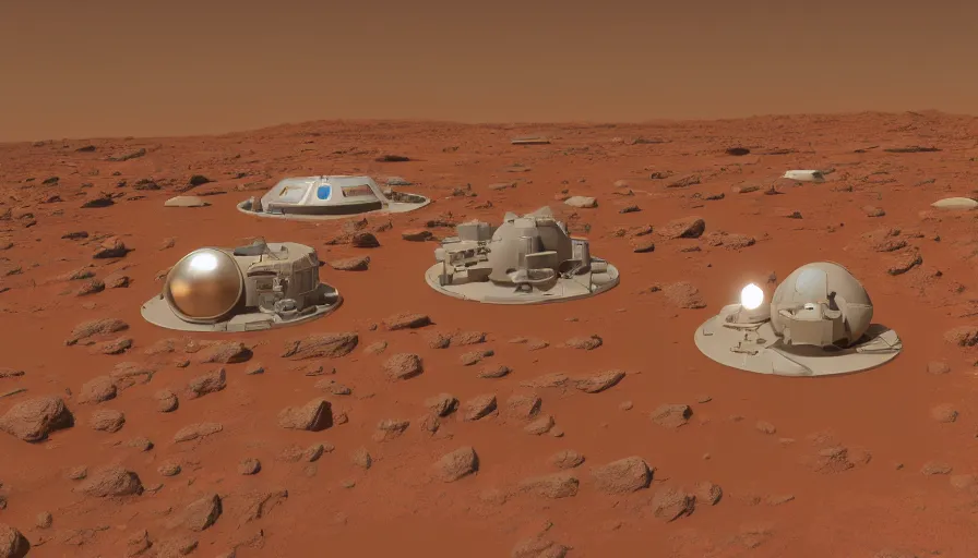 Prompt: a nasa colony on mars, detailed, raytracing, 8 k, dynamic lighting, futuristic