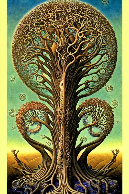 Image similar to tree of life by roger dean and andrew ferez, art forms of nature by ernst haeckel, divine chaos engine, symbolist, visionary, art nouveau, botanical fractal structures, organic, detailed, realistic, surreality