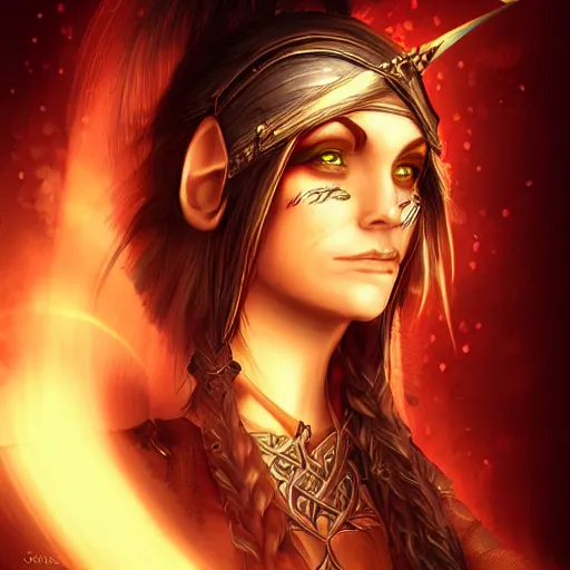 Image similar to portrait of a elven female pirate, fantasy setting, digital art, dramatic lighting, illuminated, cinematic