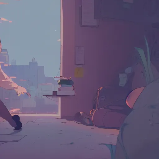 Image similar to need a place to hide, but i can't find one near, wanna feel alive, outside i can't fight my fear, cory loftis, james gilleard, atey ghailan, makoto shinkai, goro fujita, studio ghibli, rim light, exquisite lighting, clear focus, very coherent, plain background