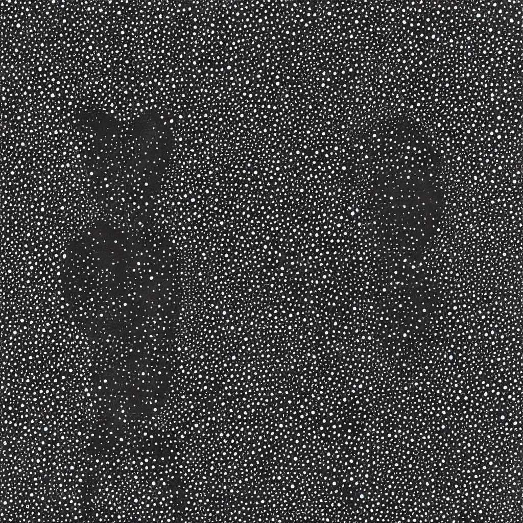 Image similar to face made out of planet, faceless people dark, dots, drip, stipple, pointillism, technical, abstract, minimal, style of francis bacon, asymmetry, pulled apart, cloak, hooded figure, made of dots, abstract, balaclava