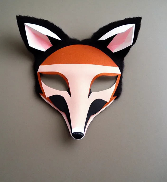 Prompt: cute kawaii fox mask, illustration