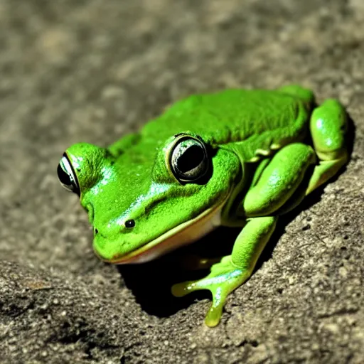 Prompt: a green frog