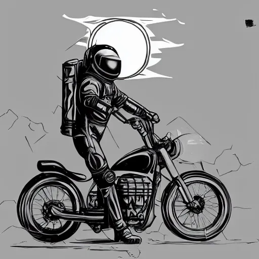 Image similar to astronaut riding a motorcycle, digital art, trending on artstation, high quality