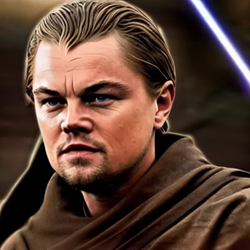 Image similar to leonardo dicaprio as anakin skywalker in star wars, 8 k resolution, cinematic lighting, anatomically correct, realistic a scene from the film