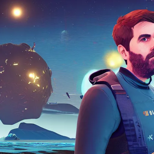 Prompt: No Mans Sky, game, Sean Murray