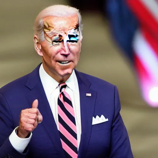 Image similar to joe biden with glowing laser eyes