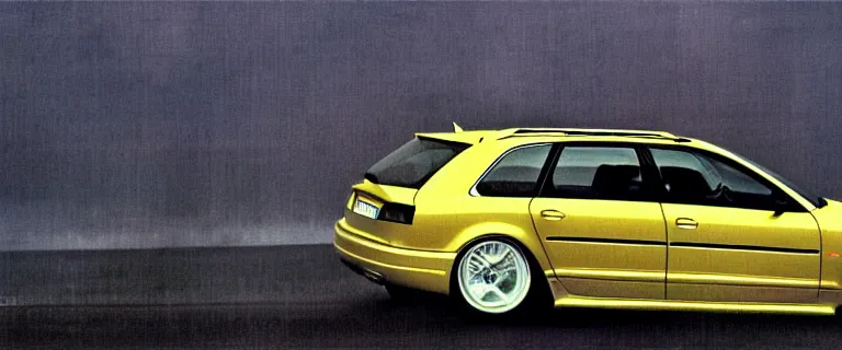Image similar to Audi A4 B6 Avant (2002), Lemon Demon - Spirit Phone album cover artstyle