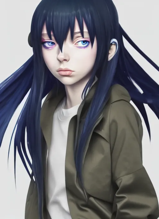 Image similar to billie eilish as anime character, ultra detailed, trending on artstation, concept art, octane render, unreal engine,