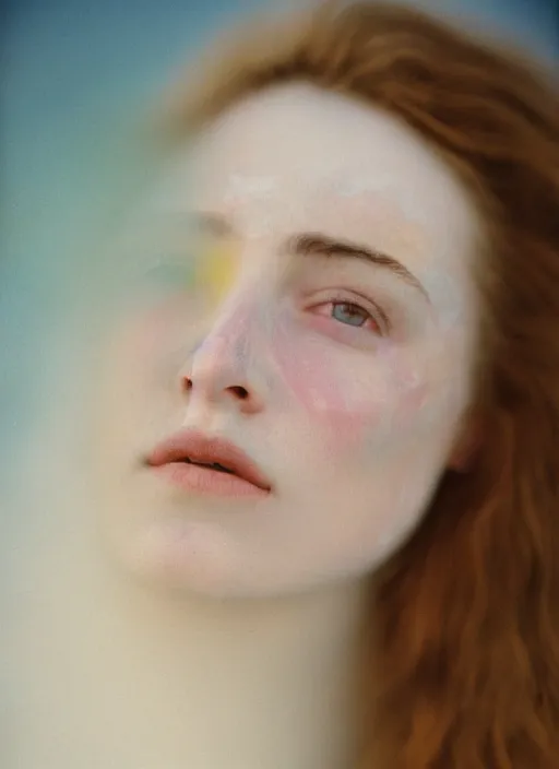 Image similar to Kodak Portra 400, 8K, soft light, volumetric lighting, highly detailed, britt marling style 3/4 ,portrait photo Close-up portrait photography of a beautiful woman how pre-Raphaelites, the face emerges from Pamukkale, thermal waters flowing down white travertine terraces, inspired by Ophelia paint ,and hair are intricate with highly detailed realistic beautiful flowers , Realistic, Refined, Highly Detailed, interstellar outdoor soft pastel lighting colors scheme, outdoor fine art photography, Hyper realistic, photo realistic