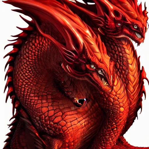 Image similar to Majestic Red dragon, fire, realistic, skin, detailed, trending on artstation,