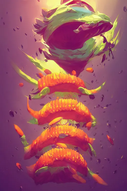 Image similar to 3 d render creature animal sushi cristal very big eye roots cactus elemental flush of force nature micro world fluo fishscale, comics gta 5 cover, official fanart behance hd artstation by jesper ejsing, by rhads, makoto shinkai and lois van baarle, ilya kuvshinov, ossdraws