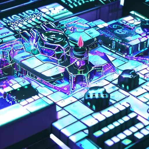 Prompt: a centered render of intricate modular synthesizer of dargon, materverse and utopia, trending on artstation, cyber punk, futurism, unreal engine, high detailed, 8 k