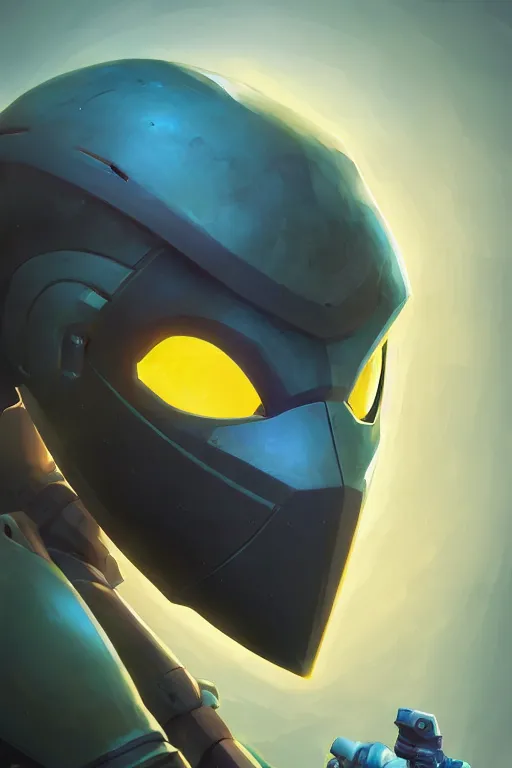 Image similar to epic mask helmet robot ninja portrait stylized as fornite style game design fanart by concept artist gervasio canda, behance hd by jesper ejsing, by rhads, makoto shinkai and lois van baarle, ilya kuvshinov, rossdraws global illumination radiating a glowing aura global illumination ray tracing hdr render in unreal engine 5