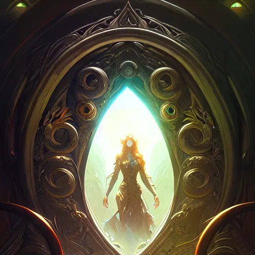 Image similar to Evil portal to Cthulu. Epic fantasy art, award winning on Artstation, intricate, elegant, highly detailed, digital painting, art by artgerm and greg rutkowski and alphonse mucha