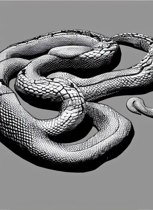 Prompt: Giant Snake, digital art, trending on artstation