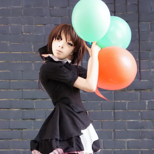 Image similar to anime girl with a balloon