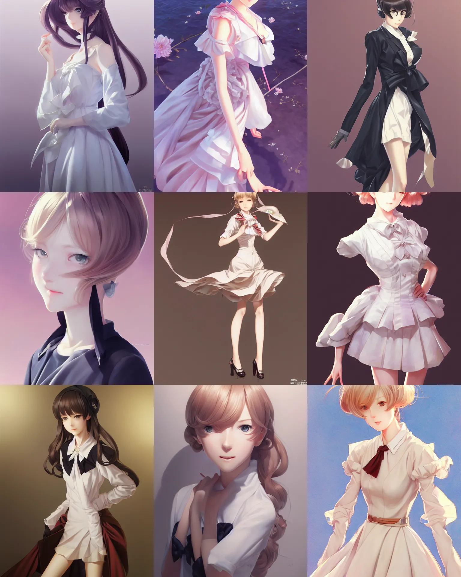 Prompt: girl full - body full - portrait elegant clothes clothing elegance trending on artstation drawn by range murata and leyendecker extremely infinite detail and correct anatomy painting artstation trending girl portrait by range murata and makoto shinkai extremely detailed image volumetric lighting art most fine lighting most fine face most fine beautiful art