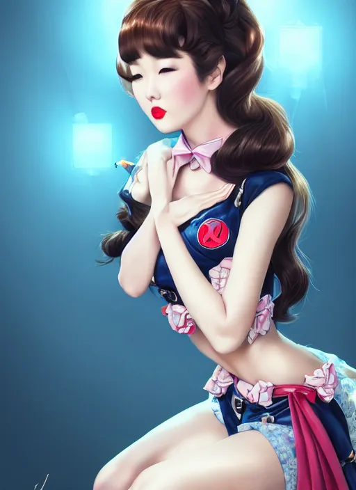 Image similar to a pin up and beautiful fashion dreamlke japan girl with lv jewelry, character art, art by artgerm, wlop, loish, hyperdetailed, 8 k realistic, symmetrical, global illumination, radiant light, frostbite 3 engine, cryengine, dof, trending on artstation, digital art, chanel, dior, detailed background