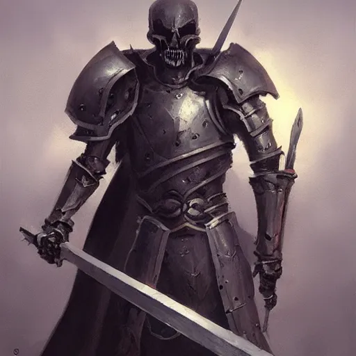 Image similar to skeleton knight with axe and shield, by greg rutkowski, magic the gathering